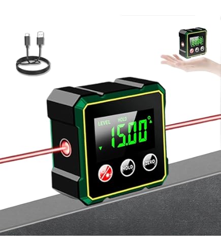 値下げしました。簡易仰角測定器 Amazon | デジタル角度計 IP54 防水防塵 ±0.2° 角度測定器 傾斜器 水平